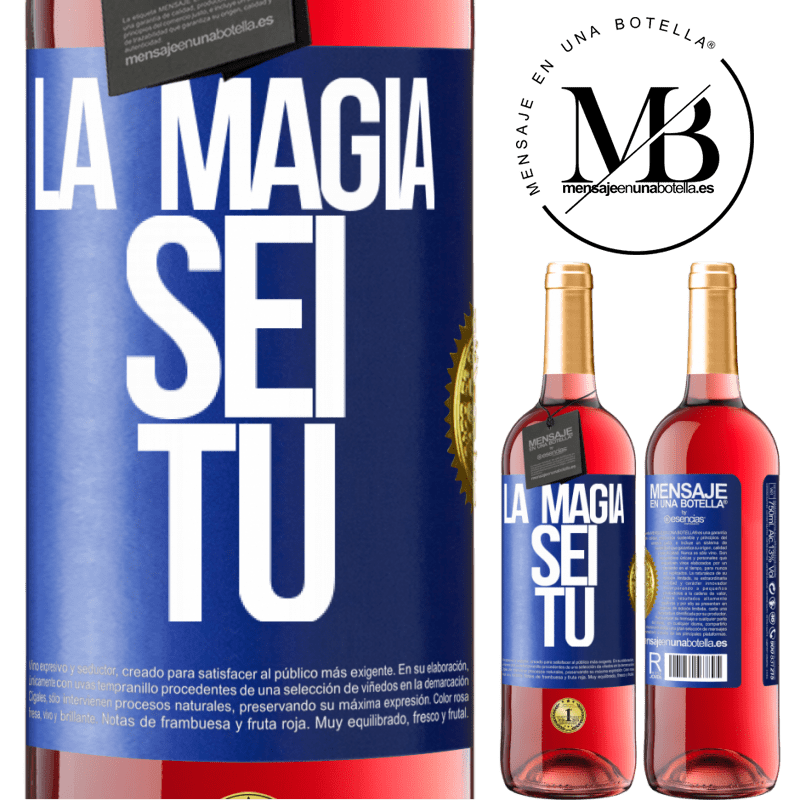 29,95 € Spedizione Gratuita | Vino rosato Edizione ROSÉ La magia sei tu Etichetta Blu. Etichetta personalizzabile Vino giovane Raccogliere 2024 Tempranillo