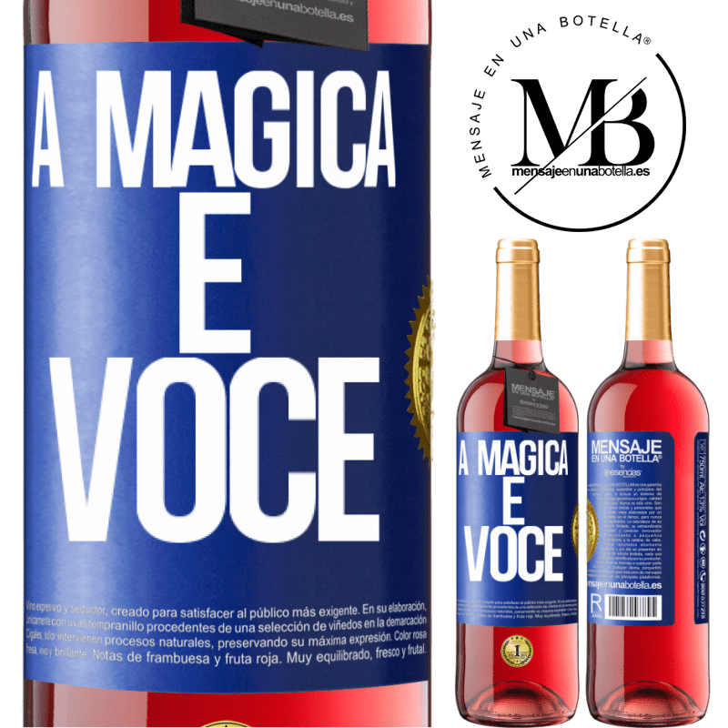 29,95 € Envio grátis | Vinho rosé Edição ROSÉ A mágica é você Etiqueta Azul. Etiqueta personalizável Vinho jovem Colheita 2024 Tempranillo