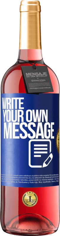 29,95 € | Rosé Wine ROSÉ Edition Write your own message Blue Label. Customizable label Young wine Harvest 2022 Tempranillo