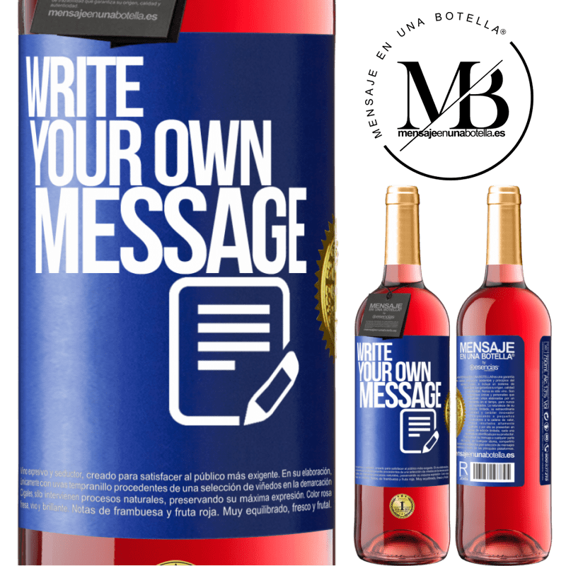 29,95 € Free Shipping | Rosé Wine ROSÉ Edition Write your own message Blue Label. Customizable label Young wine Harvest 2025 Tempranillo