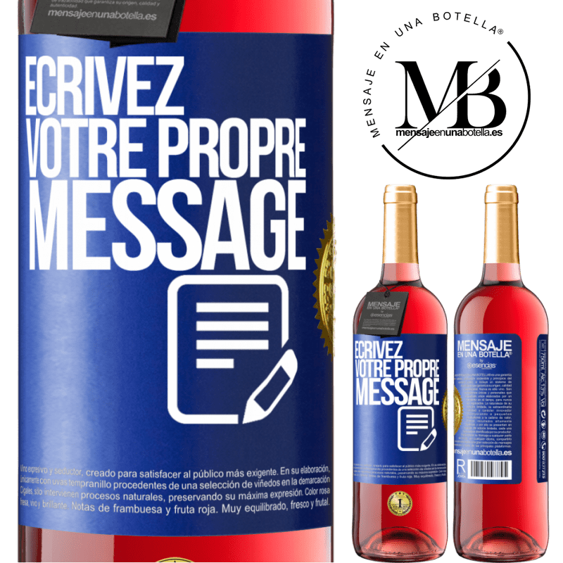 29,95 € Envoi gratuit | Vin rosé Édition ROSÉ Écrivez votre propre message Étiquette Bleue. Étiquette personnalisable Vin jeune Récolte 2025 Tempranillo