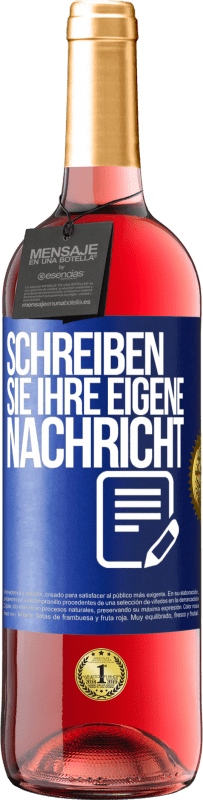 29,95 € | Roséwein ROSÉ Ausgabe Schreib deine eigene Nachricht Blaue Markierung. Anpassbares Etikett Junger Wein Ernte 2023 Tempranillo