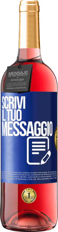 29,95 € | Vino rosato Edizione ROSÉ Scrivi il tuo messaggio Etichetta Blu. Etichetta personalizzabile Vino giovane Raccogliere 2024 Tempranillo