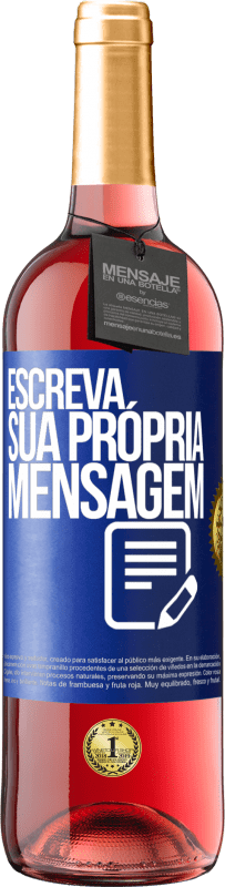 29,95 € | Vinho rosé Edição ROSÉ Escreva sua própria mensagem Etiqueta Azul. Etiqueta personalizável Vinho jovem Colheita 2024 Tempranillo