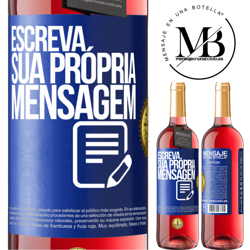 29,95 € Envio grátis | Vinho rosé Edição ROSÉ Escreva sua própria mensagem Etiqueta Azul. Etiqueta personalizável Vinho jovem Colheita 2024 Tempranillo