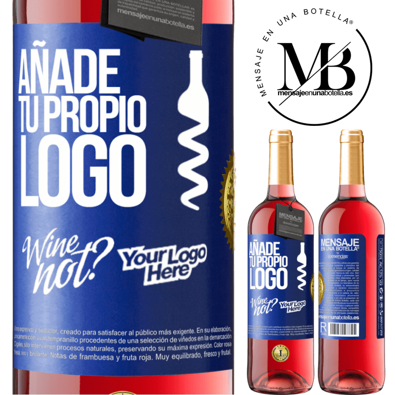 29,95 € Envío gratis | Vino Rosado Edición ROSÉ Añade tu propio logo Etiqueta Azul. Etiqueta personalizable Vino joven Cosecha 2023 Tempranillo