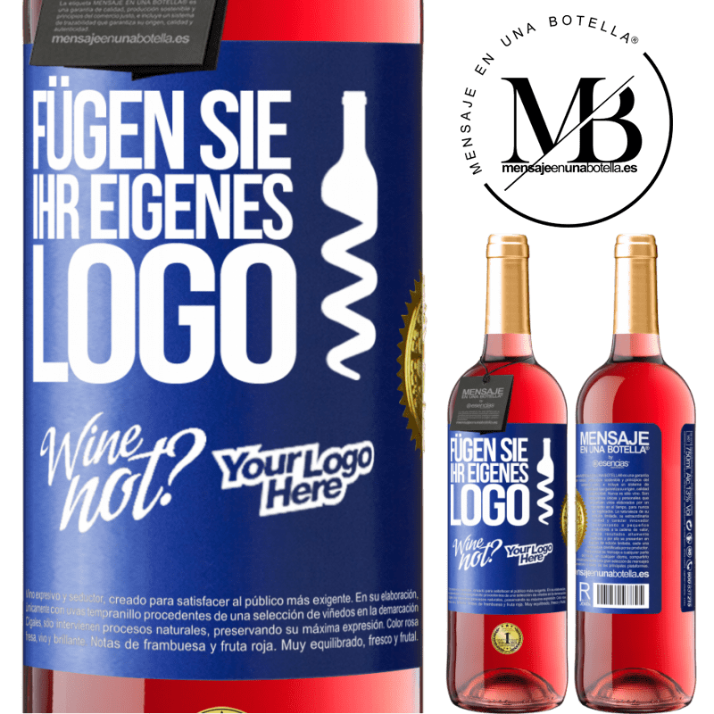 29,95 € Kostenloser Versand | Roséwein ROSÉ Ausgabe Füge dein eigenes Logo hinzu Blaue Markierung. Anpassbares Etikett Junger Wein Ernte 2023 Tempranillo
