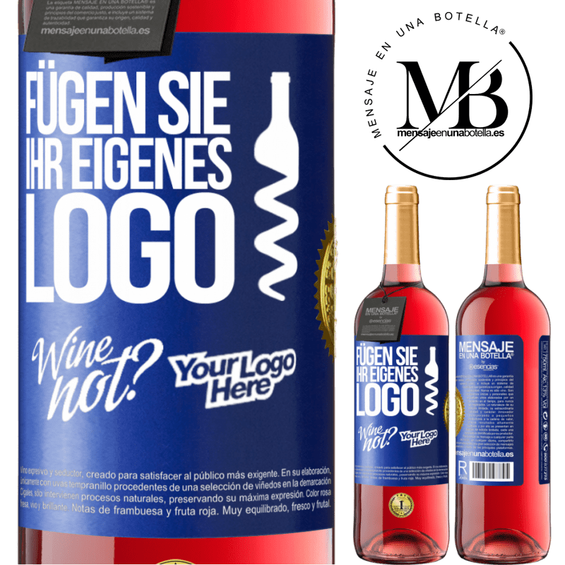 29,95 € Kostenloser Versand | Roséwein ROSÉ Ausgabe Füge dein eigenes Logo hinzu Blaue Markierung. Anpassbares Etikett Junger Wein Ernte 2024 Tempranillo