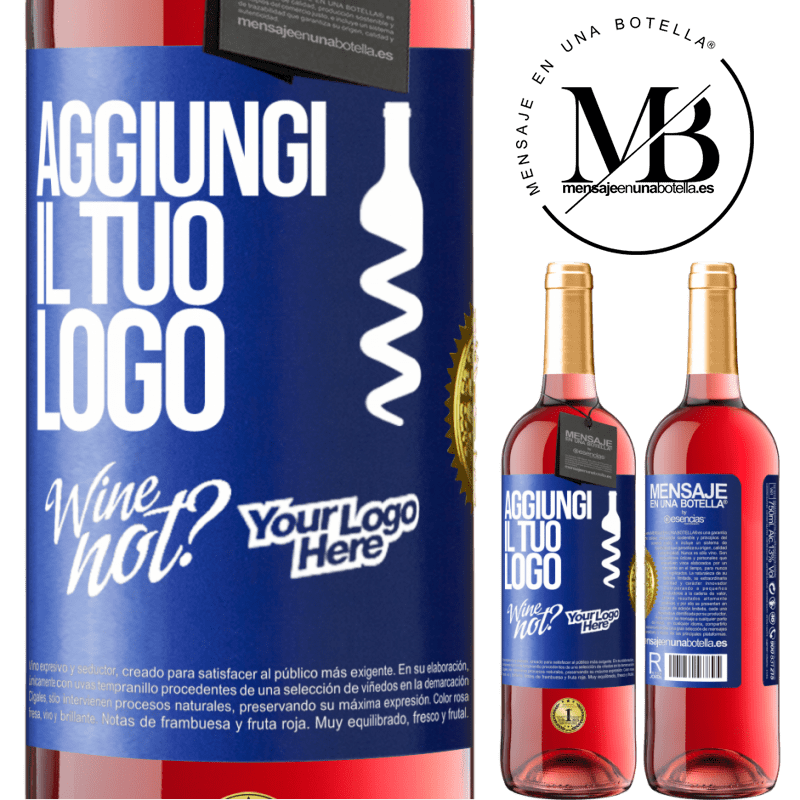 29,95 € Spedizione Gratuita | Vino rosato Edizione ROSÉ Aggiungi il tuo logo Etichetta Blu. Etichetta personalizzabile Vino giovane Raccogliere 2024 Tempranillo