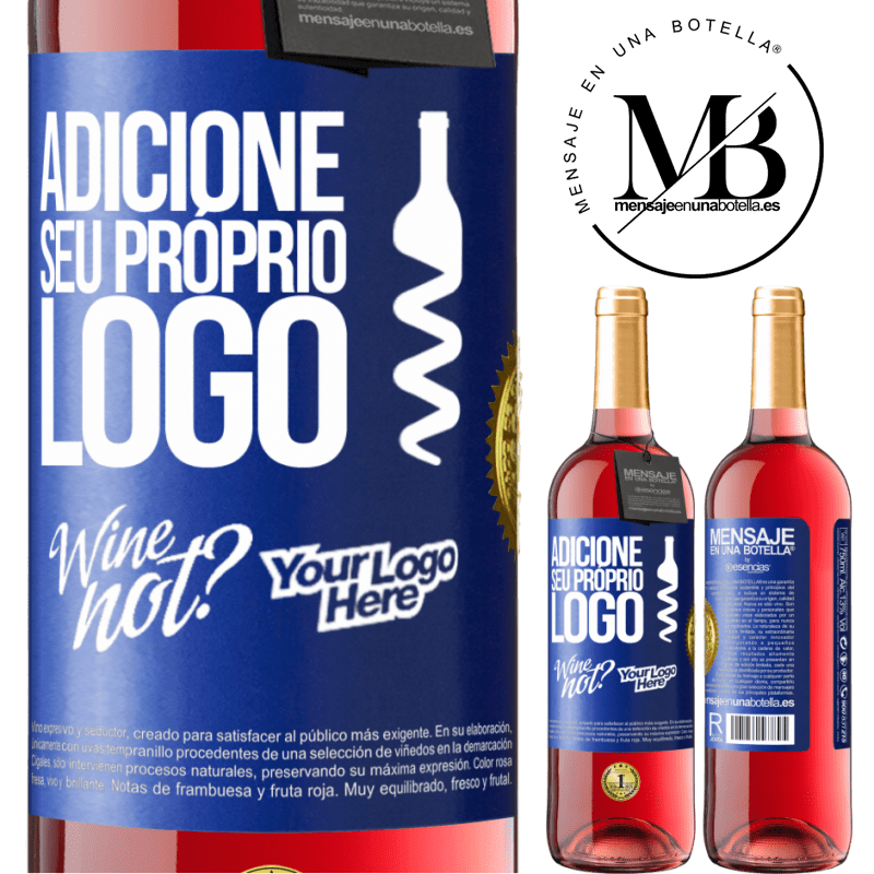 29,95 € Envio grátis | Vinho rosé Edição ROSÉ Adicione seu próprio logo Etiqueta Azul. Etiqueta personalizável Vinho jovem Colheita 2024 Tempranillo