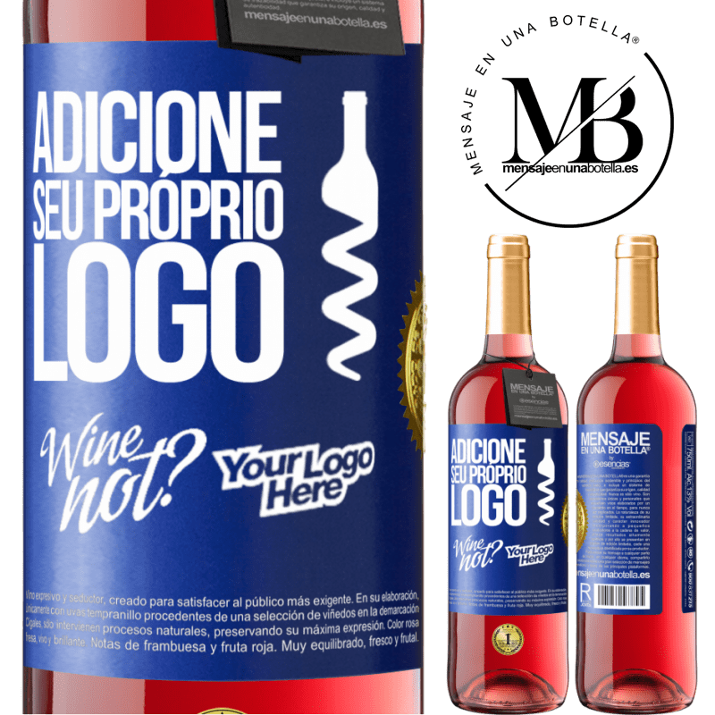 29,95 € Envio grátis | Vinho rosé Edição ROSÉ Adicione seu próprio logo Etiqueta Azul. Etiqueta personalizável Vinho jovem Colheita 2025 Tempranillo