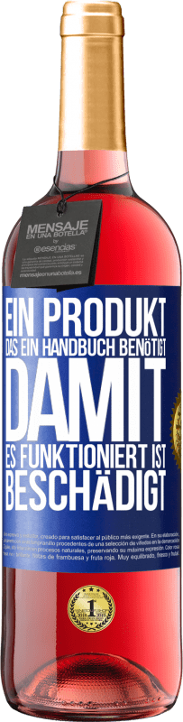 Kostenloser Versand | Roséwein ROSÉ Ausgabe Ein Produkt, das ein Handbuch benötigt, damit es funktioniert, ist beschädigt Blaue Markierung. Anpassbares Etikett Junger Wein Ernte 2023 Tempranillo