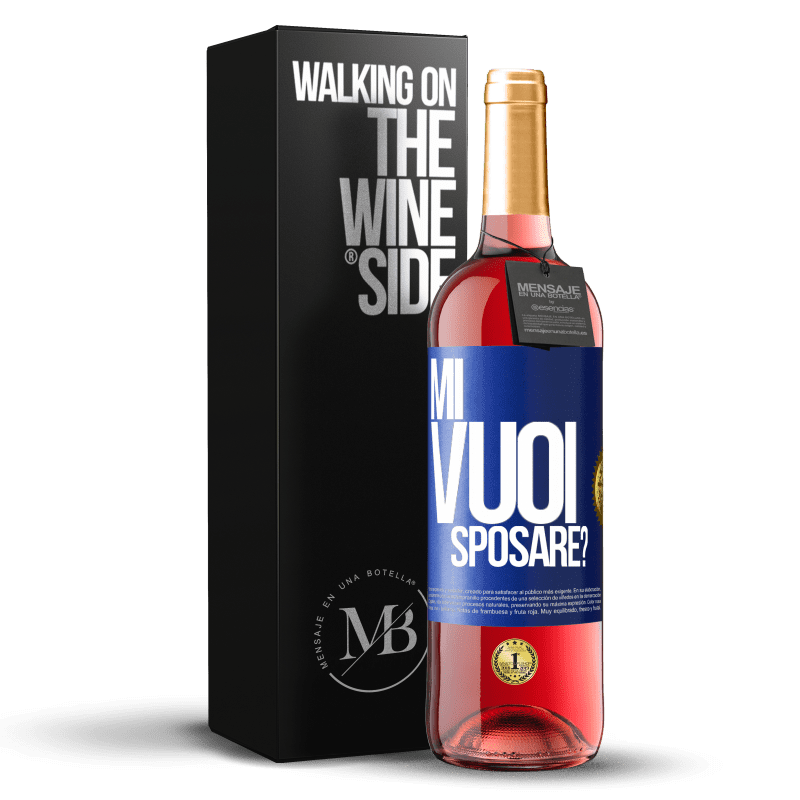 29,95 € Spedizione Gratuita | Vino rosato Edizione ROSÉ Mi vuoi sposare? Etichetta Blu. Etichetta personalizzabile Vino giovane Raccogliere 2023 Tempranillo