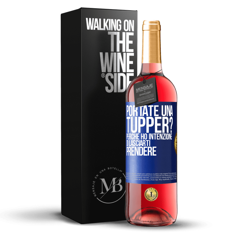 29,95 € Spedizione Gratuita | Vino rosato Edizione ROSÉ Portate una tupper? Perché ho intenzione di lasciarti prendere Etichetta Blu. Etichetta personalizzabile Vino giovane Raccogliere 2023 Tempranillo