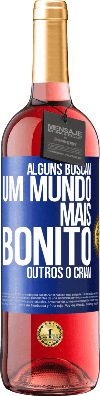 29,95 € | Vinho rosé Edição ROSÉ Alguns buscam um mundo mais bonito, outros o criam Etiqueta Azul. Etiqueta personalizável Vinho jovem Colheita 2024 Tempranillo