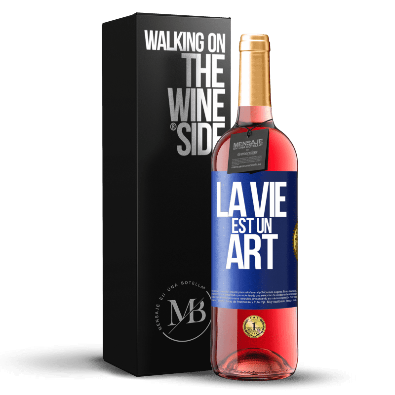 29,95 € Envoi gratuit | Vin rosé Édition ROSÉ La vie est un art Étiquette Bleue. Étiquette personnalisable Vin jeune Récolte 2023 Tempranillo