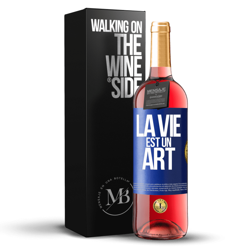 29,95 € Envoi gratuit | Vin rosé Édition ROSÉ La vie est un art Étiquette Bleue. Étiquette personnalisable Vin jeune Récolte 2025 Tempranillo