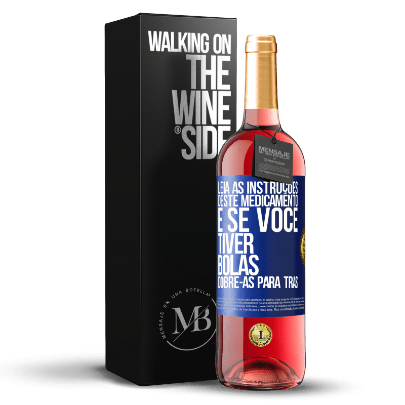 29,95 € Envio grátis | Vinho rosé Edição ROSÉ Leia as instruções deste medicamento e se você tiver bolas, dobre-as para trás Etiqueta Azul. Etiqueta personalizável Vinho jovem Colheita 2025 Tempranillo