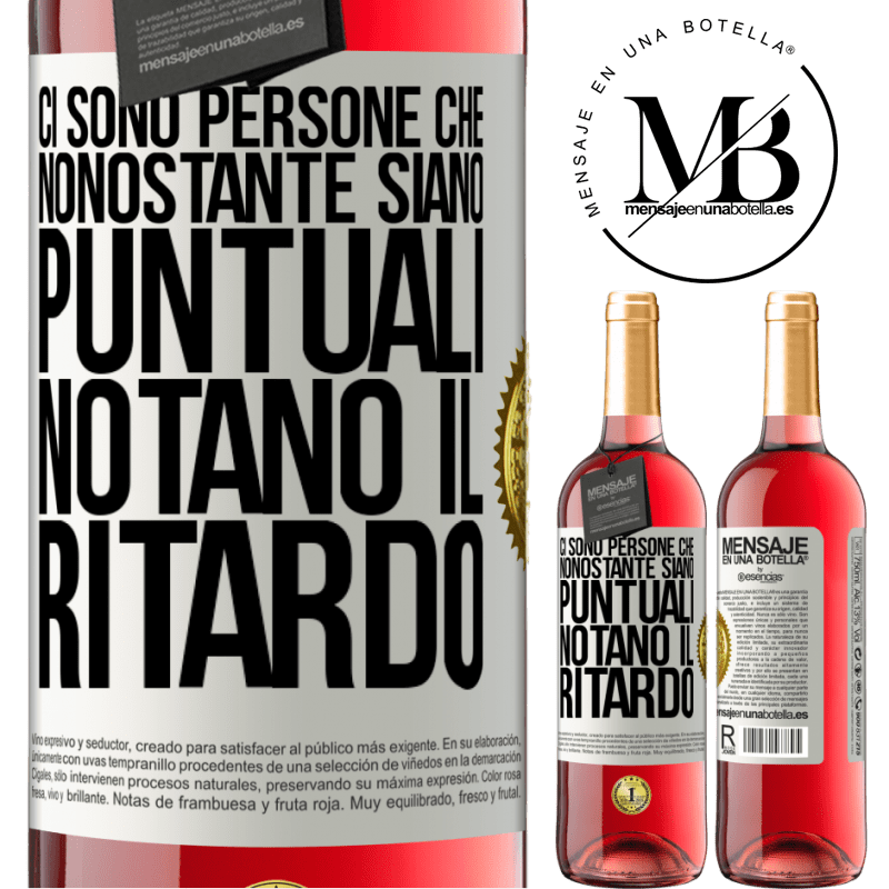 29,95 € Spedizione Gratuita | Vino rosato Edizione ROSÉ Ci sono persone che, nonostante siano puntuali, notano il ritardo Etichetta Bianca. Etichetta personalizzabile Vino giovane Raccogliere 2025 Tempranillo