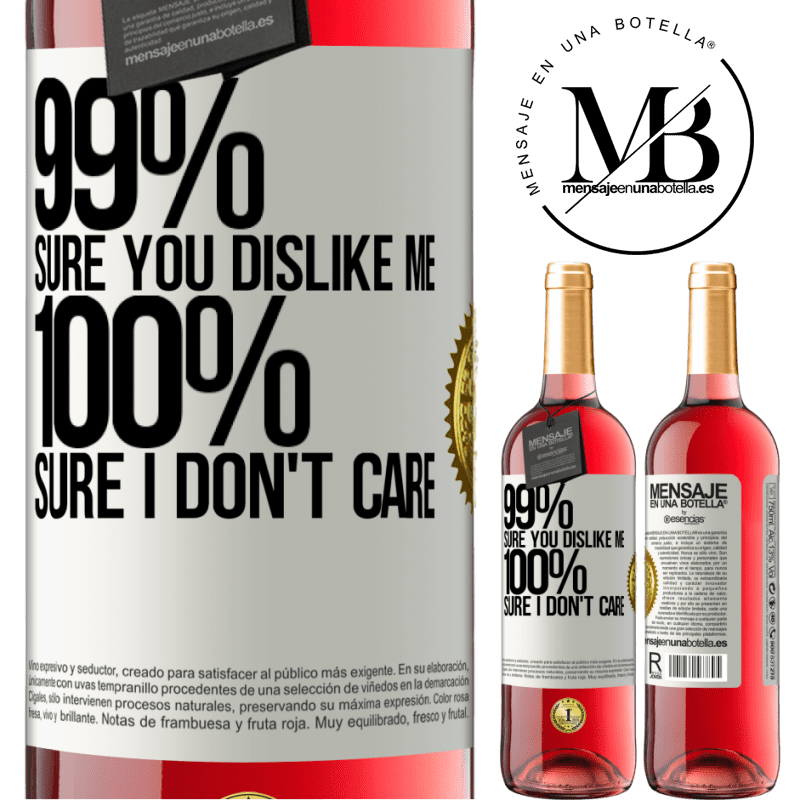29,95 € Free Shipping | Rosé Wine ROSÉ Edition 99% sure you like me. 100% sure I don't care White Label. Customizable label Young wine Harvest 2022 Tempranillo