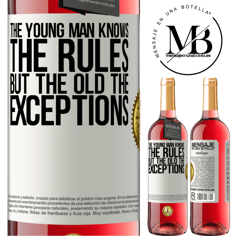 29,95 € Free Shipping | Rosé Wine ROSÉ Edition The young man knows the rules, but the old the exceptions White Label. Customizable label Young wine Harvest 2022 Tempranillo