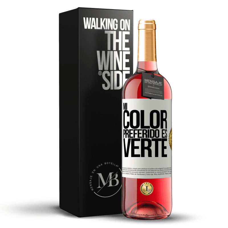 29,95 € Envoi gratuit | Vin rosé Édition ROSÉ Mi color preferido es: verte Étiquette Blanche. Étiquette personnalisable Vin jeune Récolte 2022 Tempranillo