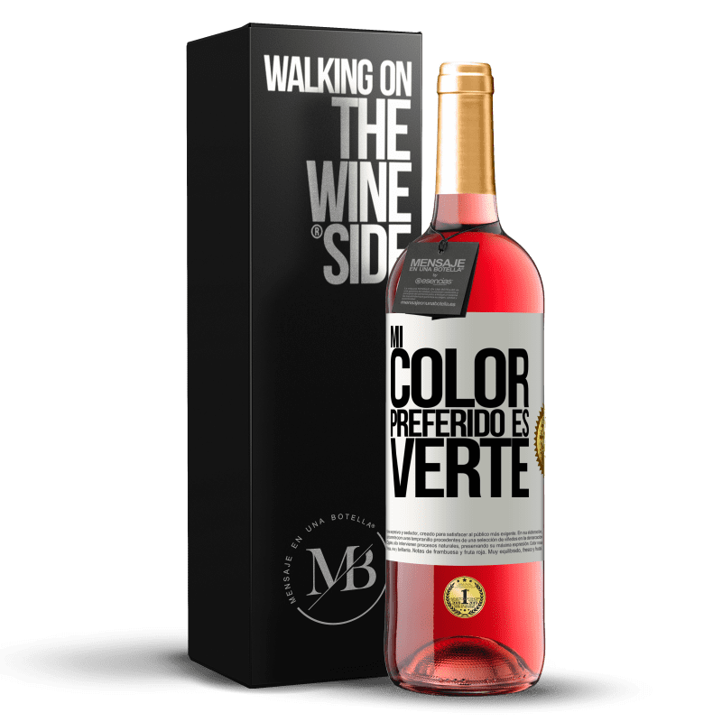 29,95 € Spedizione Gratuita | Vino rosato Edizione ROSÉ Mi color preferido es: verte Etichetta Bianca. Etichetta personalizzabile Vino giovane Raccogliere 2024 Tempranillo