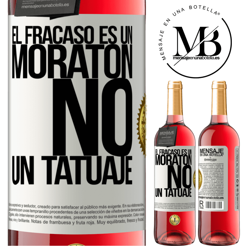 29,95 € Envío gratis | Vino Rosado Edición ROSÉ El fracaso es un moratón, no un tatuaje Etiqueta Blanca. Etiqueta personalizable Vino joven Cosecha 2025 Tempranillo