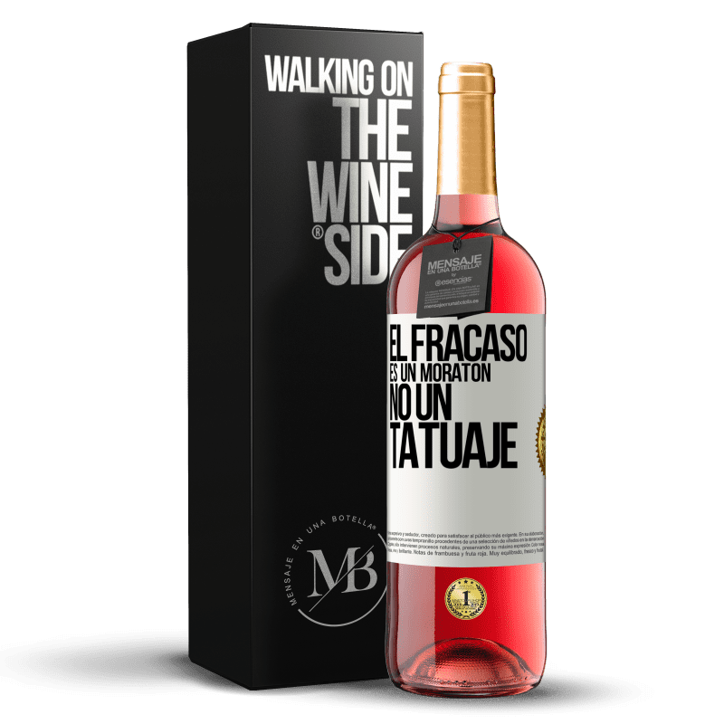 29,95 € Envío gratis | Vino Rosado Edición ROSÉ El fracaso es un moratón, no un tatuaje Etiqueta Blanca. Etiqueta personalizable Vino joven Cosecha 2024 Tempranillo