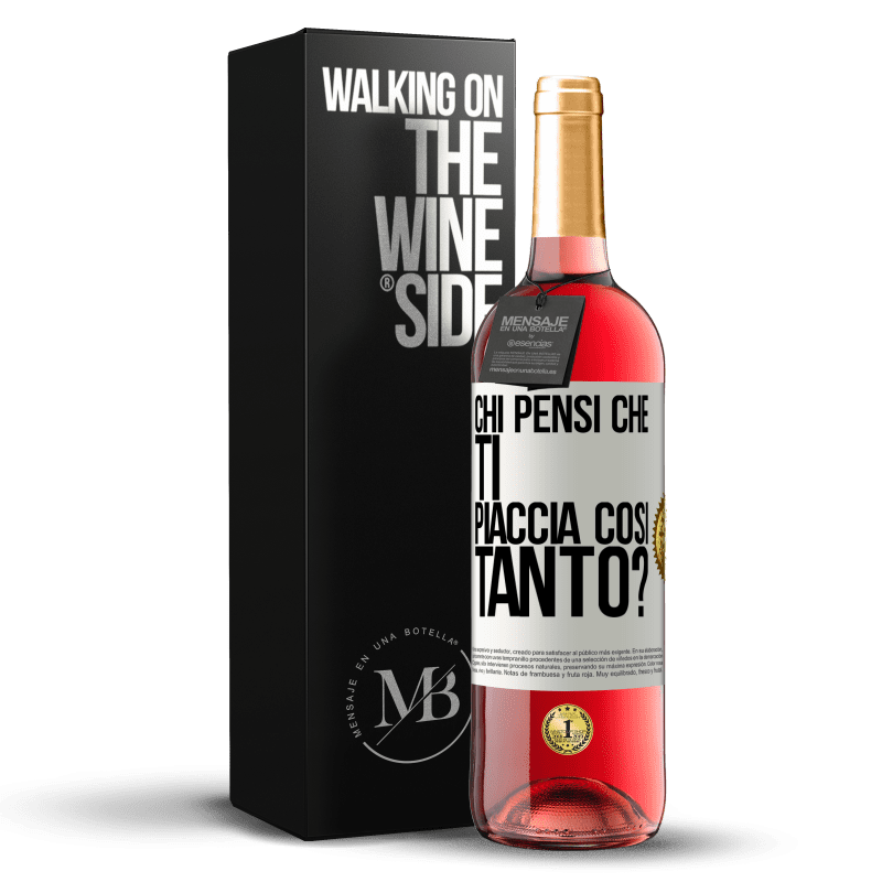 29,95 € Spedizione Gratuita | Vino rosato Edizione ROSÉ chi pensi che ti piaccia così tanto? Etichetta Bianca. Etichetta personalizzabile Vino giovane Raccogliere 2025 Tempranillo