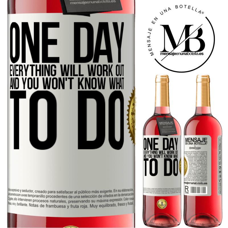 24,95 € Free Shipping | Rosé Wine ROSÉ Edition One day everything will work out and you won't know what to do White Label. Customizable label Young wine Harvest 2021 Tempranillo