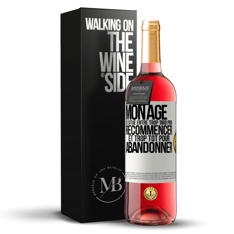 29,95 € Envoi gratuit | Vin rosé Édition ROSÉ Mon âge se situe entre... Trop tard pour recommencer et trop tôt pour abandonner Étiquette Blanche. Étiquette personnalisable Vin jeune Récolte 2025 Tempranillo