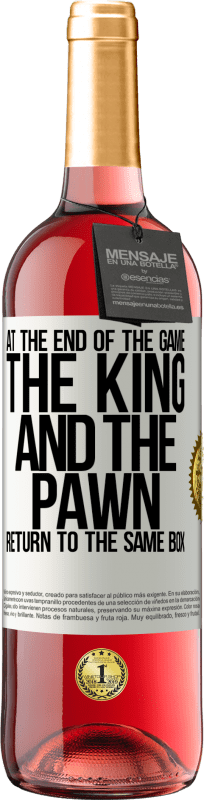 29,95 € | Rosé Wine ROSÉ Edition At the end of the game, the king and the pawn return to the same box White Label. Customizable label Young wine Harvest 2024 Tempranillo