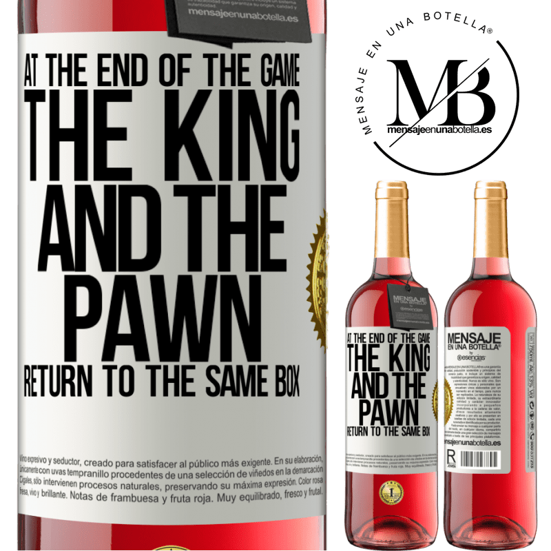 29,95 € Free Shipping | Rosé Wine ROSÉ Edition At the end of the game, the king and the pawn return to the same box White Label. Customizable label Young wine Harvest 2023 Tempranillo