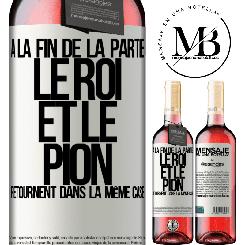 «A la fin de la partie le roi et le pion retournent dans le même coffret» Édition ROSÉ