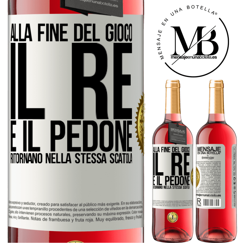 29,95 € Spedizione Gratuita | Vino rosato Edizione ROSÉ Alla fine del gioco, il re e il pedone ritornano nella stessa scatola Etichetta Bianca. Etichetta personalizzabile Vino giovane Raccogliere 2023 Tempranillo