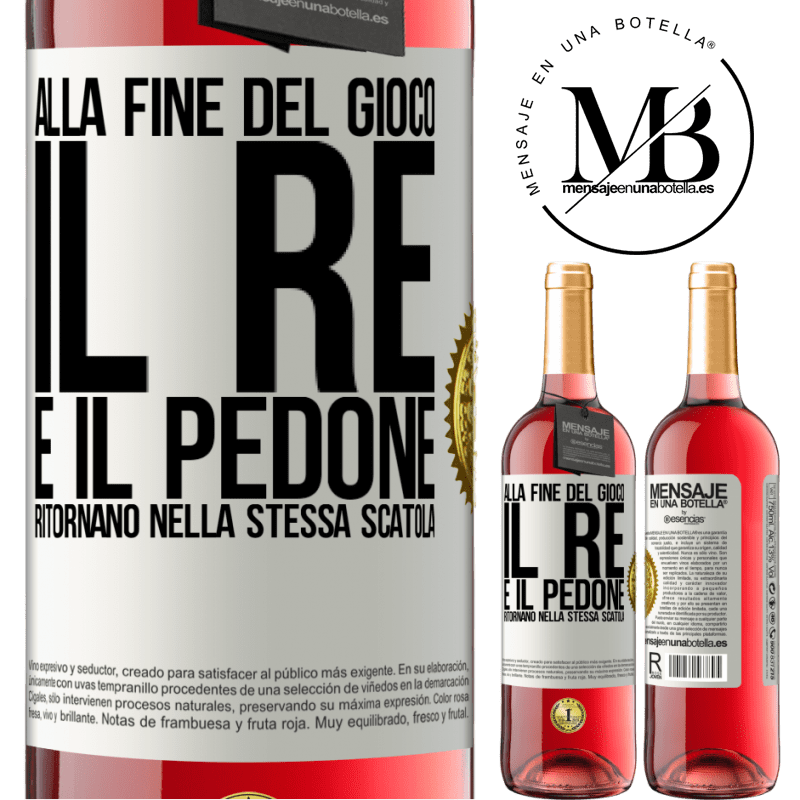 29,95 € Spedizione Gratuita | Vino rosato Edizione ROSÉ Alla fine del gioco, il re e il pedone ritornano nella stessa scatola Etichetta Bianca. Etichetta personalizzabile Vino giovane Raccogliere 2025 Tempranillo