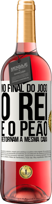 29,95 € Envio grátis | Vinho rosé Edição ROSÉ No final do jogo, o rei e o peão retornam à mesma caixa Etiqueta Branca. Etiqueta personalizável Vinho jovem Colheita 2024 Tempranillo