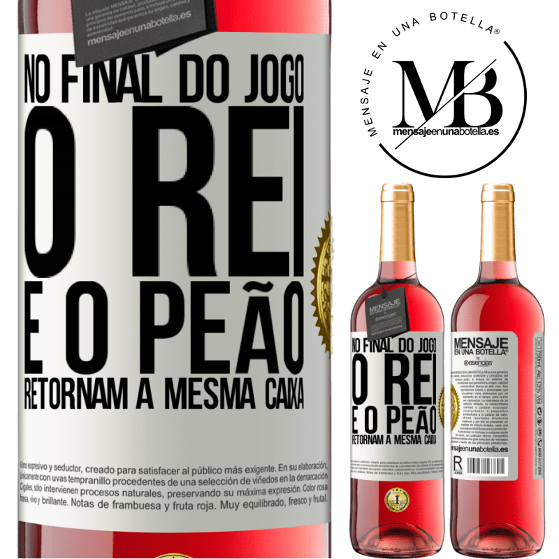 29,95 € Envio grátis | Vinho rosé Edição ROSÉ No final do jogo, o rei e o peão retornam à mesma caixa Etiqueta Branca. Etiqueta personalizável Vinho jovem Colheita 2023 Tempranillo