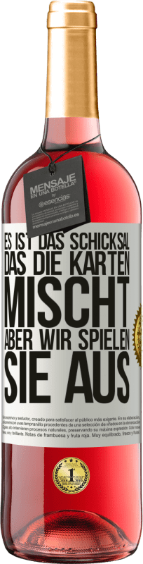 29,95 € | Roséwein ROSÉ Ausgabe Das Schicksal mischt die Karten, und wir spielen. Weißes Etikett. Anpassbares Etikett Junger Wein Ernte 2024 Tempranillo