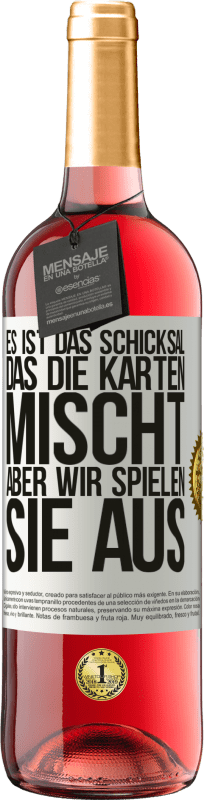 29,95 € | Roséwein ROSÉ Ausgabe Das Schicksal mischt die Karten, und wir spielen. Weißes Etikett. Anpassbares Etikett Junger Wein Ernte 2025 Tempranillo
