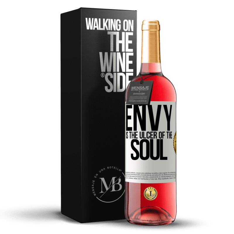 29,95 € Free Shipping | Rosé Wine ROSÉ Edition Envy is the ulcer of the soul White Label. Customizable label Young wine Harvest 2021 Tempranillo