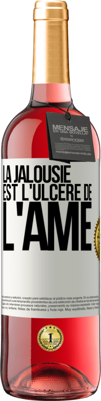 29,95 € | Vin rosé Édition ROSÉ La jalousie est l'ulcère de l'âme Étiquette Blanche. Étiquette personnalisable Vin jeune Récolte 2023 Tempranillo