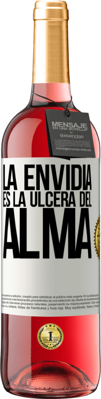 29,95 € | Vino Rosado Edición ROSÉ La envidia es la úlcera del alma Etiqueta Blanca. Etiqueta personalizable Vino joven Cosecha 2025 Tempranillo