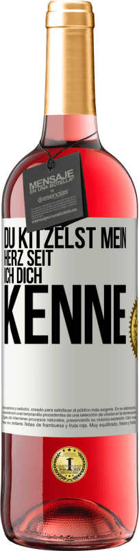 29,95 € Kostenloser Versand | Roséwein ROSÉ Ausgabe Du kitzelst mein Herz seit ich dich kenne Weißes Etikett. Anpassbares Etikett Junger Wein Ernte 2025 Tempranillo
