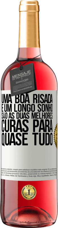 29,95 € | Vinho rosé Edição ROSÉ Uma boa risada e um longo sonho são as duas melhores curas para quase tudo Etiqueta Branca. Etiqueta personalizável Vinho jovem Colheita 2025 Tempranillo