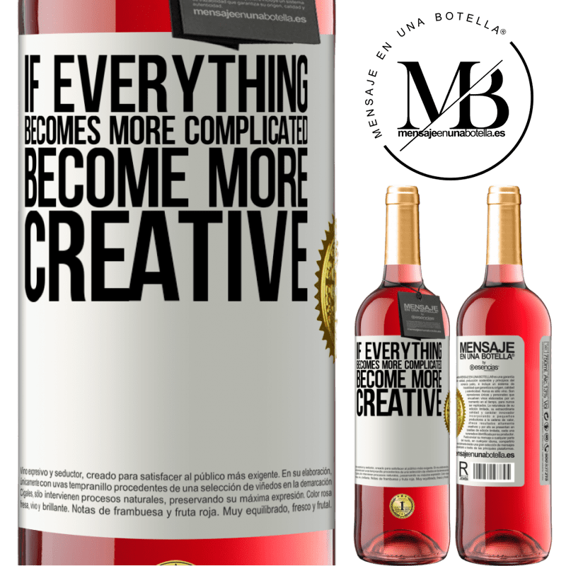 29,95 € Free Shipping | Rosé Wine ROSÉ Edition If everything becomes more complicated, become more creative White Label. Customizable label Young wine Harvest 2021 Tempranillo