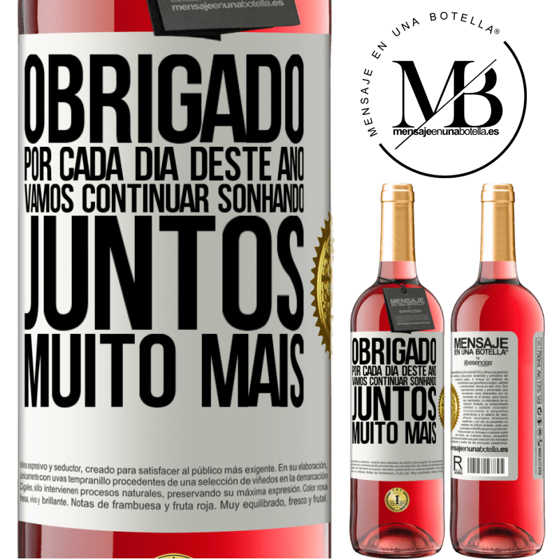 29,95 € Envio grátis | Vinho rosé Edição ROSÉ Obrigado por cada dia deste ano. Vamos continuar sonhando juntos muito mais Etiqueta Branca. Etiqueta personalizável Vinho jovem Colheita 2023 Tempranillo