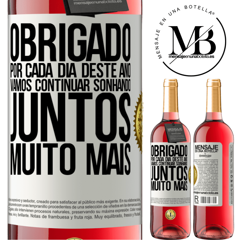 29,95 € Envio grátis | Vinho rosé Edição ROSÉ Obrigado por cada dia deste ano. Vamos continuar sonhando juntos muito mais Etiqueta Branca. Etiqueta personalizável Vinho jovem Colheita 2025 Tempranillo