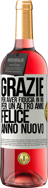 29,95 € Spedizione Gratuita | Vino rosato Edizione ROSÉ Grazie per aver fiducia in noi per un altro anno. Felice anno nuovo Etichetta Bianca. Etichetta personalizzabile Vino giovane Raccogliere 2025 Tempranillo